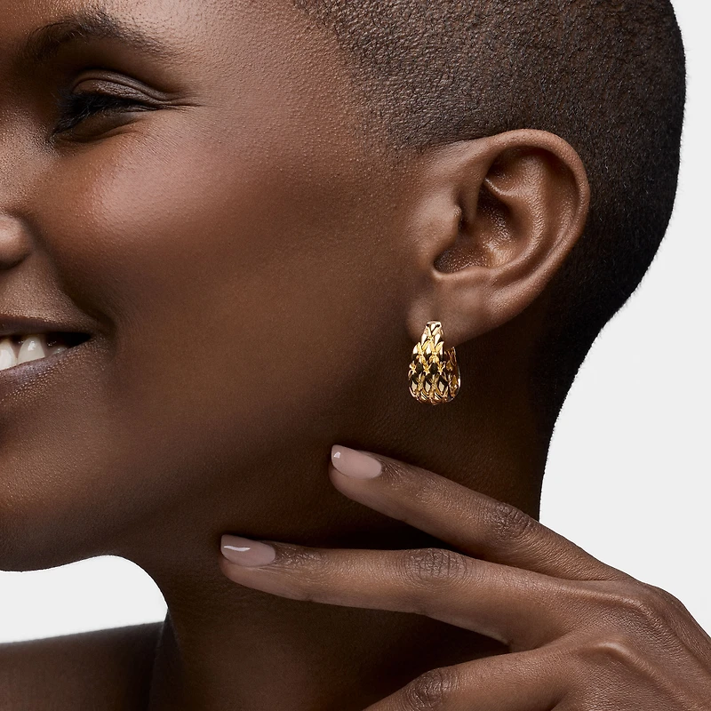 Yellow Gold Serpent Hoops, 15MM