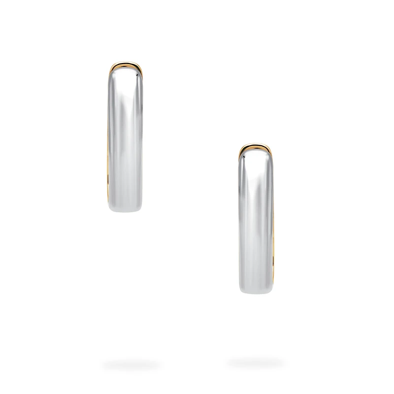 Yellow and White Gold U-Shape Huggies, 22MM