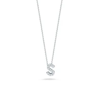 Tiny Treasures Love Letter S White Gold and Diamond Pendant
