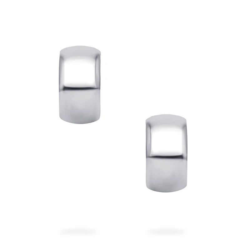 Sterling Silver 13 × 7 mm Hoop Earrings