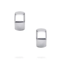Sterling Silver 13 × 7 mm Hoop Earrings