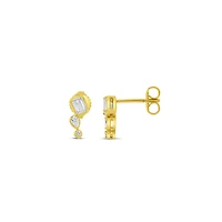 Alexandria Yellow Gold and Diamond Stud Earrings