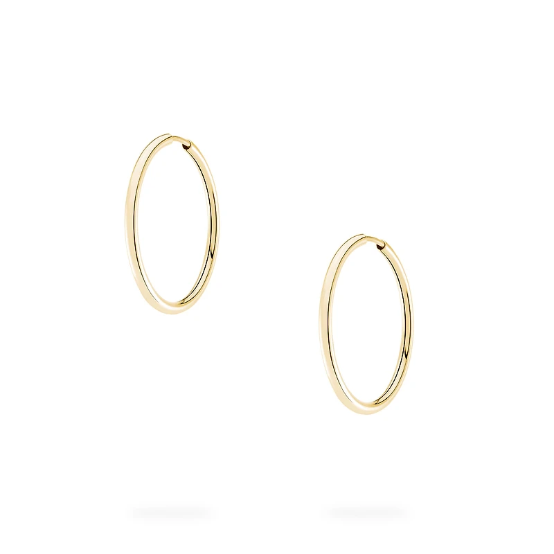 29 mm Yellow Gold Hoop Earrings