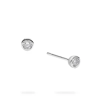 Sterling Silver and Diamond Earrings