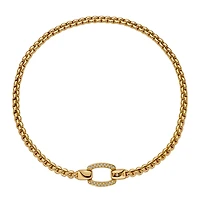 Eka Yellow Gold and Diamond Pavé Clasp Necklace