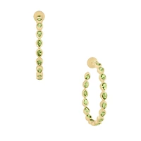 Peridot Pear Shape Hoop Earrings