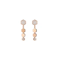 Bee De Chaumet Rose Gold and Diamond Drop Earrings