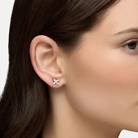 Floral Diamond Stud Earrings in White Gold
