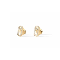 Move Uno Small Yellow Gold and Diamond Pavé Stud Earrings