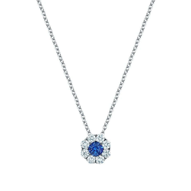 Sapphire and Diamond Pendant Necklace