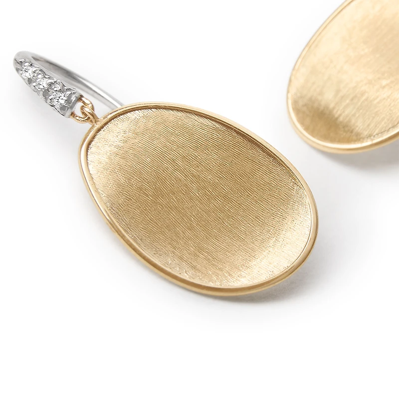Lunaria Small Yellow Gold and Diamond Earrings
