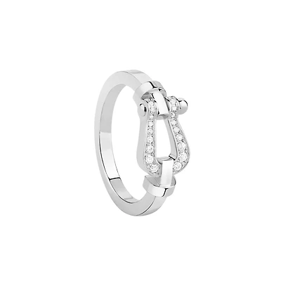 Force 10 Medium White Gold and Diamond Pavé Ring
