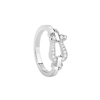 Force 10 Medium White Gold and Diamond Pavé Ring