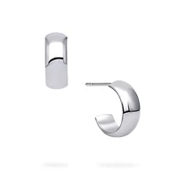 Sterling Silver 13 × 5 mm Hoop Earrings