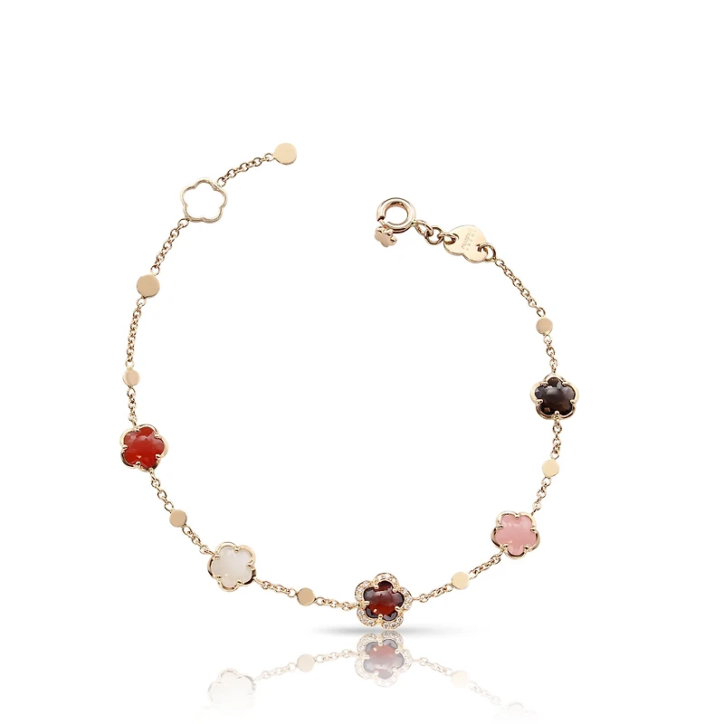Figlia dei Fiori Rose Gold, Multi Stone and Diamond Pavé Bracelet