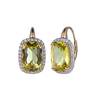 Lemon Quartz Earrings in Yellow Gold