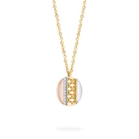 Diamond Circle Pendant, Tri-Gold