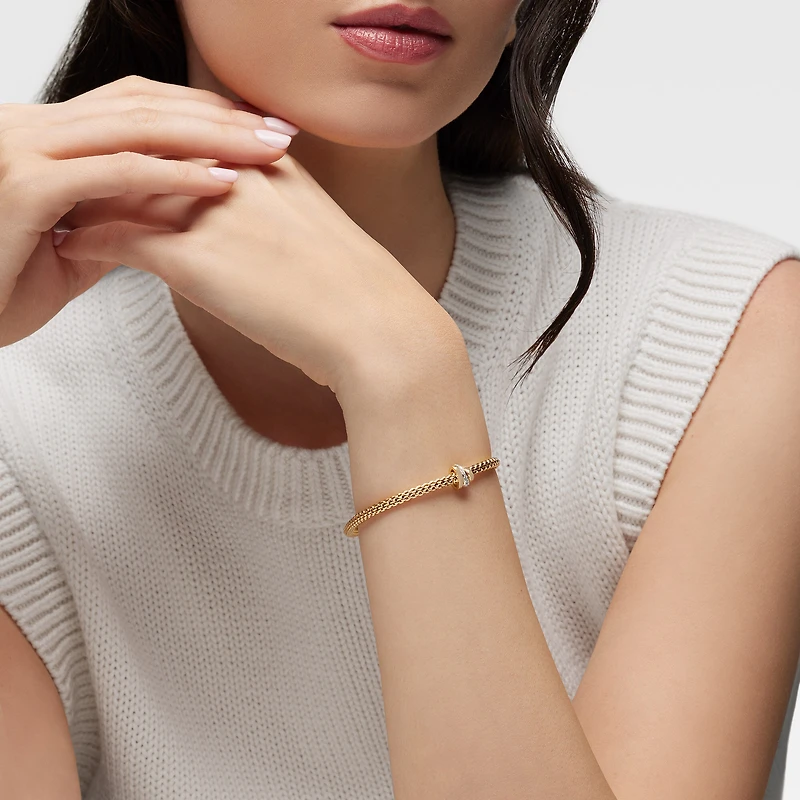 Prima Flex'it Yellow Gold and Diamond Multi-Rondel Bracelet