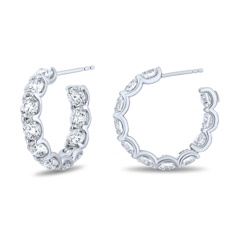 Diamond 3.00ct hoop earrings in white gold