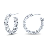 Diamond 3.00ct hoop earrings in white gold