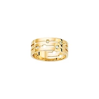 Pulse Medium Yellow Gold and Diamond Ring