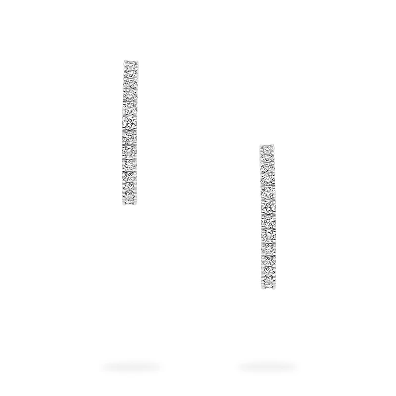 White Gold Rosée du Matin 15 mm Hoop Earrings