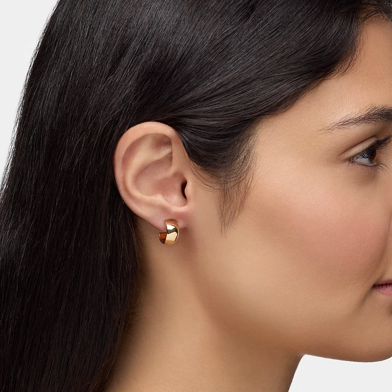 Yellow Gold Wide Hoop Earrings