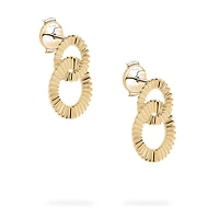 Yellow Gold Double Pleated Earrings