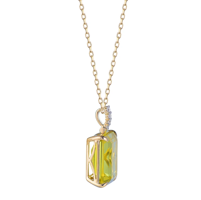 Lemon Quartz Pendant in Yellow Gold