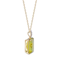 Lemon Quartz Pendant in Yellow Gold