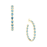 Topaz Pear Shape Hoop Earrings