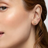 6 mm Yellow Gold Stud Earrings