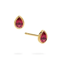 Yellow Gold Ruby Stud Earrings