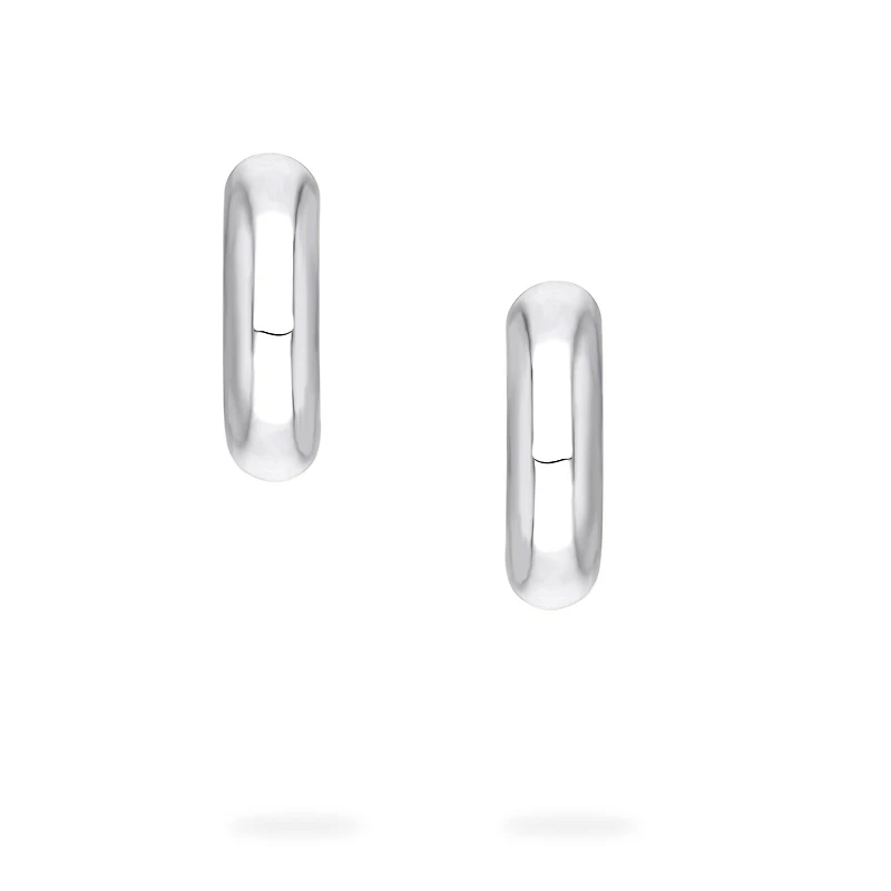 Yellow and White Gold Hoop Earrings, 18MM