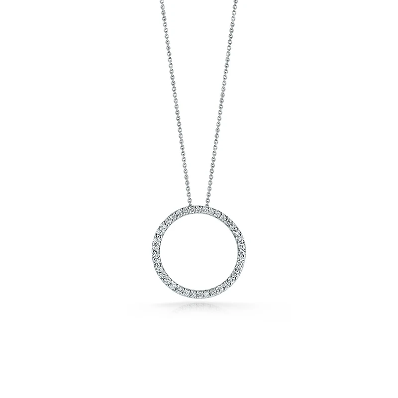 Tiny Treasures Circle of Life 20MM White Gold Diamond Necklace