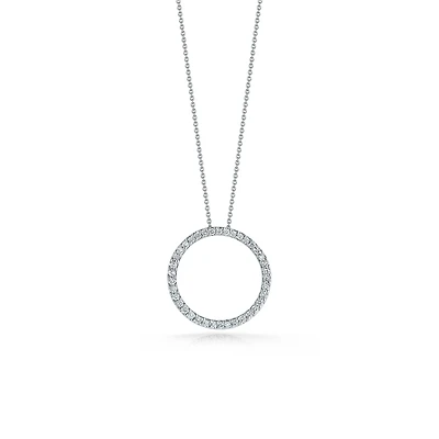 Tiny Treasures Circle of Life 20MM White Gold Diamond Necklace