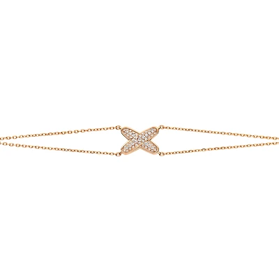 Jeux De Liens Rose Gold and Diamond Pavé Bracelet