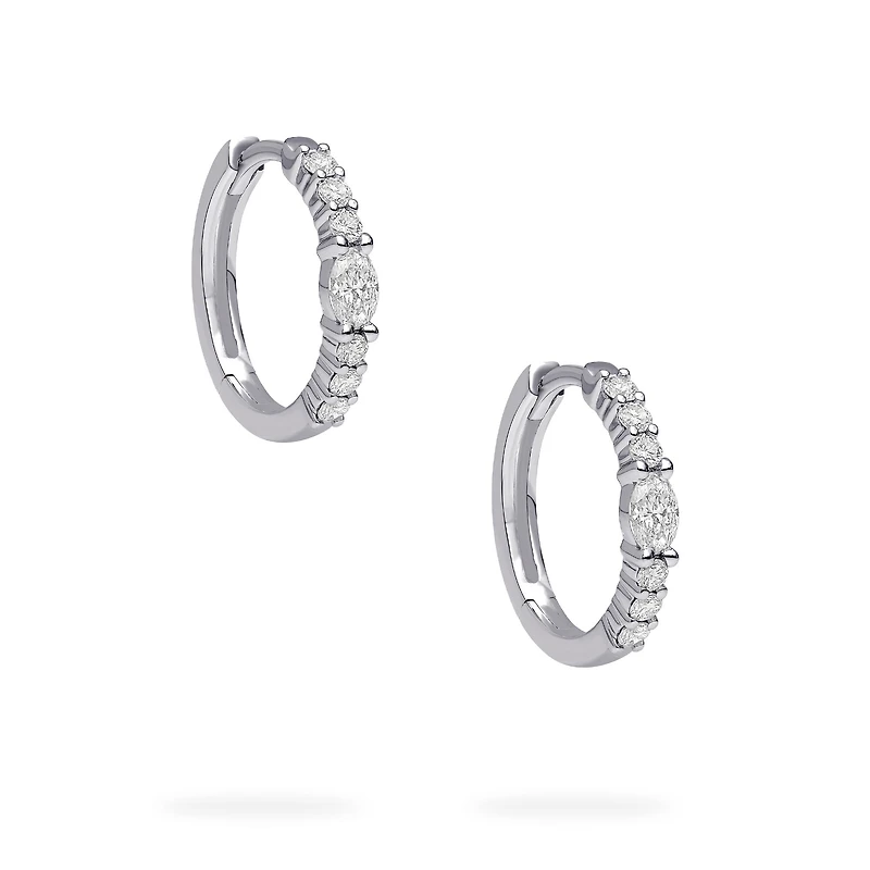 White Gold Diamond Hoop Earrings