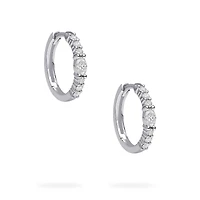 White Gold Diamond Hoop Earrings