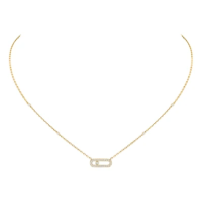Move Uno Yellow Gold and Diamond Pavé Pendant