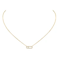 Move Uno Yellow Gold and Diamond Pavé Pendant