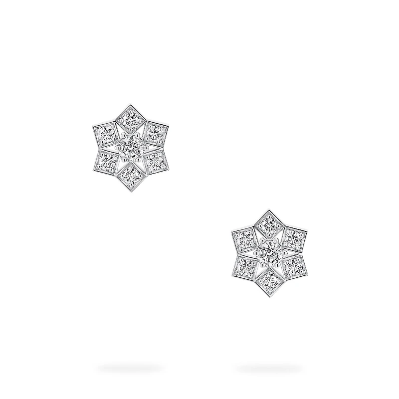 White Gold Stud Earrings, Medium
