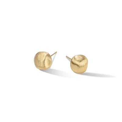 Africa Yellow Gold Stud Earrings
