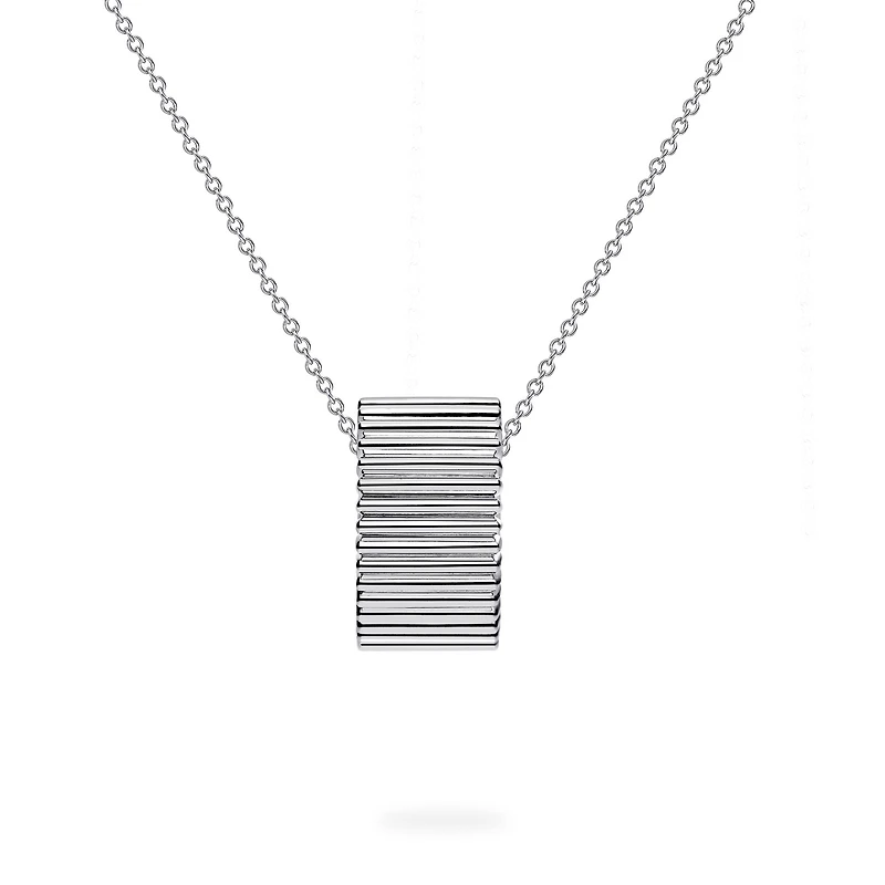 Silver Pleated Necklace