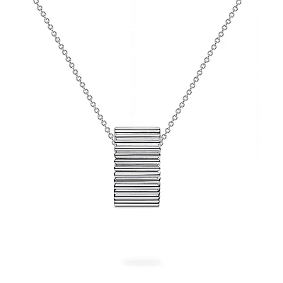 Silver Pleated Necklace