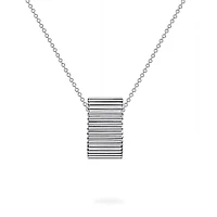 Silver Pleated Necklace