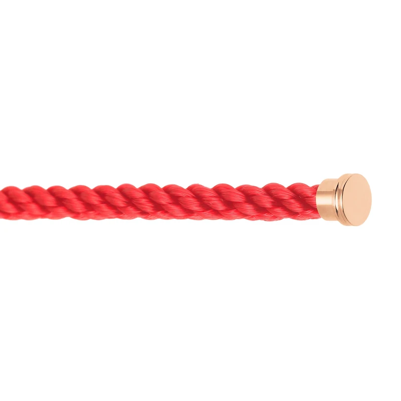 Rose Gold Plated Stainless Steel Large Red Cable