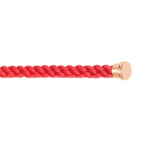 Rose Gold Plated Stainless Steel Large Red Cable