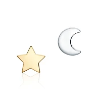 Single Silver Moon Stud Earring for Kids