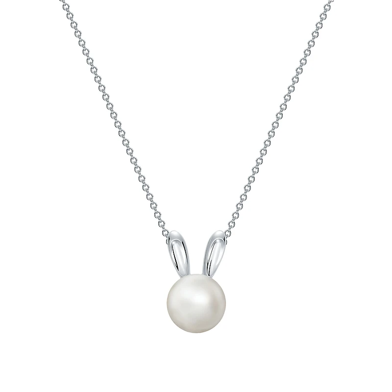 Freshwater Pearl and Silver Arctic Hare Pendant